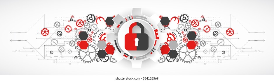 Protect mechanism, system privacy, vector illustration
