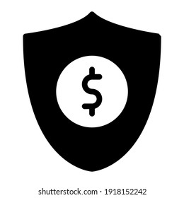protect money icon glyph style, you can use for commercial