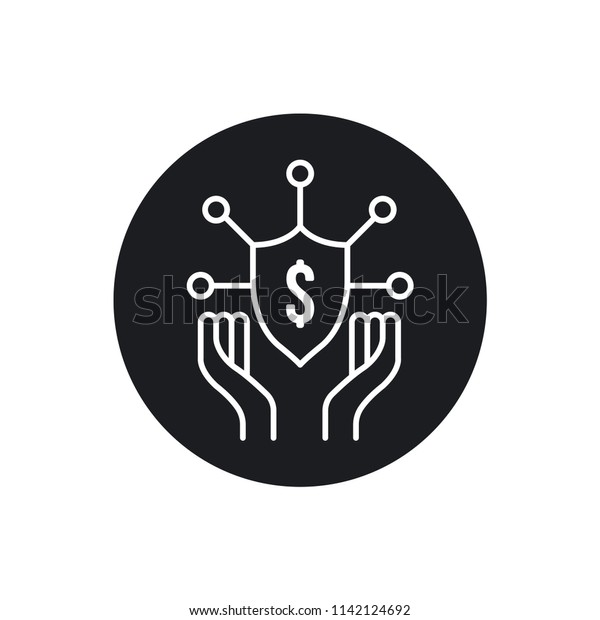 Protect money icon isolated on white\
background. Insurance symbol modern, simple, vector, icon for\
website design, mobile app, ui. Vector\
Illustration