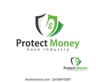 protect money logo creative design concept bank growth financial business