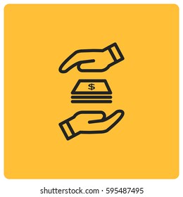 Protect money vector icon