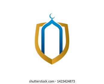 Protect Mosque Logo Template, Icon, Symbol