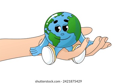 Protect our planet. Ecology, ecological problems and environmental protection. Illustration for Earth Day. Vector illustration