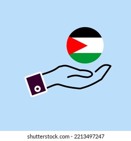 protect Palestine icon with a simple design