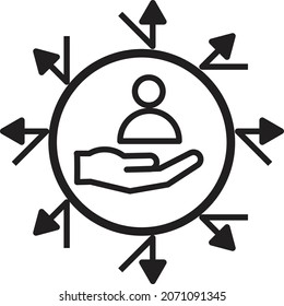 Protect people icon. supporting and protecting people icon vector.