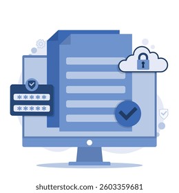 Protect personal data with strong cybersecurity. Stay secure server cloud file transaction password padlock online with encryption, authentication, and privacy