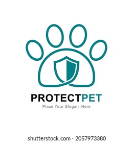 Protect pet logo vector template