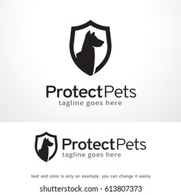 Protect Pets Logo Template Design Vector, Emblem, Design Concept, Creative Symbol, Icon