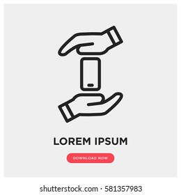 Protect phone vector icon