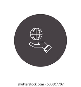 protect the planet outline icon vector illustration sign symbol, can be used for web and mobile design