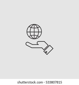 protect the planet outline icon vector illustration sign symbol, can be used for web and mobile design