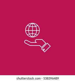 protect the planet outline icon vector illustration sign symbol, can be used for web and mobile design