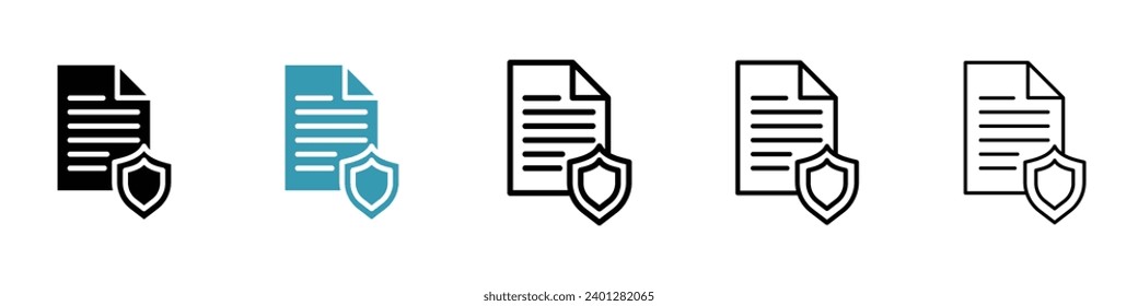 Protect policy vector icon set. Protect policy vector symbol for UI designs.
