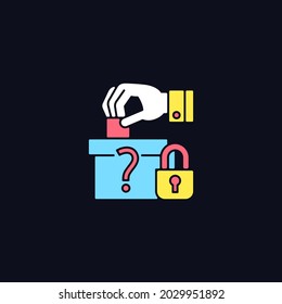 Protect political affiliation RGB color icon for dark theme. Electoral process safeguarding. Voter choice. Isolated vector illustration on night mode background. Simple filled line drawing on black