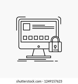 protect, protection, lock, safety, secure Line Icon. Vector isolated illustration