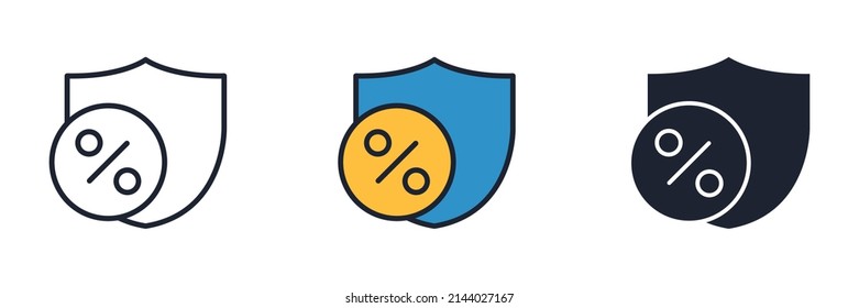 proteger la plantilla de símbolo de icono de tasa para la ilustración vectorial de la colección de diseño gráfico y web