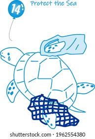 Protect the Sea simple touch illustration 14