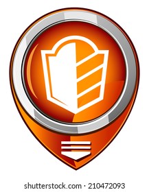Protect, security sign, orange map pointer
