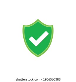 
Protect The Shield. Check Mark. Vector Flat Icon