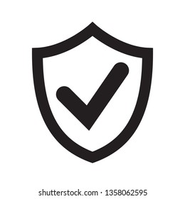 Protect shield flat icon vector. Encrypted symbol icon