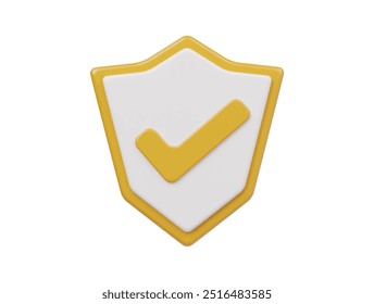  Protect shield icon 3d render illustration