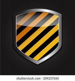 Protect  Shield on Black Background Vector Illustration