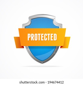 Protect shield on white background. Security Concept