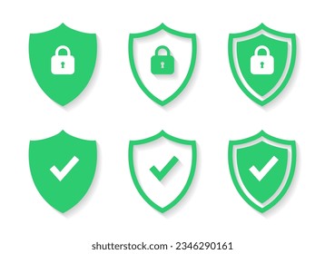 Schützen, Schutzschild Symbol Vektor. Symbol für Cybersicherheit