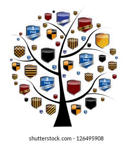 Protect shield set vector illustration
