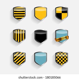 Protect Shield Set Vector Illustration