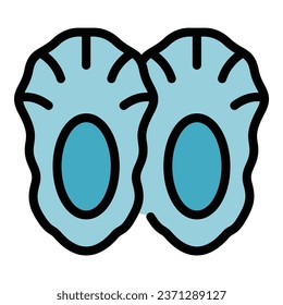 Protect shoe cover icon outline vector. Hospital suit. Safety doctor color flat