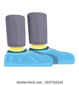 Protect shoe icon cartoon vector. Medical protection. Wear clean