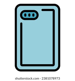 Protect smartphone icon outline vector. Phone case. Mobile cover color flat