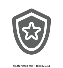 Protect, star, security icon. Gray color vector