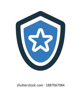 Protect, star, security line icon. Editable vector isolated on a white background.