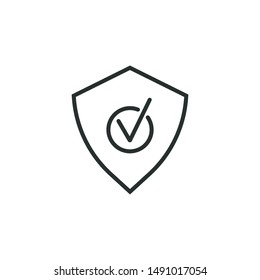 protect status - minimal line web icon. simple vector illustration. concept for infographic, website or app.