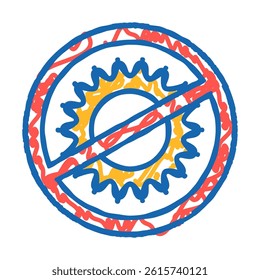 protect from sun rays doodle icon sketch vector. protect from sun rays sign. isolated symbol illustration