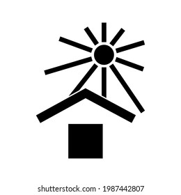 Proteger del sol Icono simple en el embalaje y la caja del producto