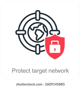 Protect Target Network icon concept
