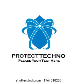 protect techno logo design template illustration. suiatble for network, digital, website, app etc