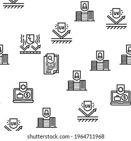 Protect Technology Vector Seamless Pattern Thin Line Illustration