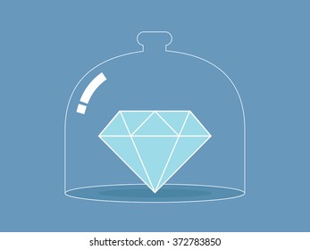 Protect treasure Insurance. Flat design for business financial marketing banking advertisement office people life property stock fund in minimal concept cartoon illustration.
