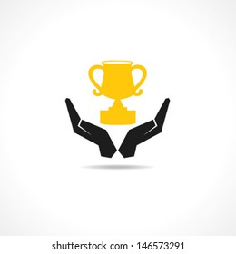   Protect trophy concept stock vector