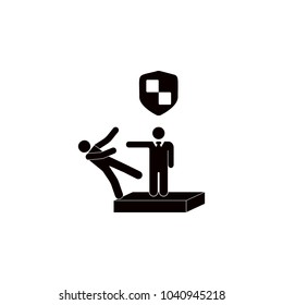 protect under a shield icon. Elements of insurance icon. Premium quality graphic design. Signs and symbol collection icon for websites, web design, mobile app, info graphics on white background