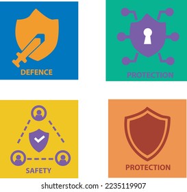 PROTECT  VECTOR SET DESIGN WITH 4 ELEMENT ICON