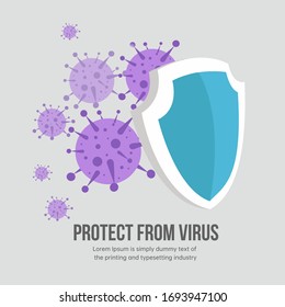 Protect from virus, protect from corona vector template