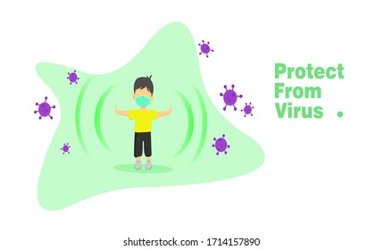 Protect From Virus Illustration Vector