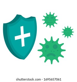 Protect from virus isolated on white background. Vector illustration. Eps 10.