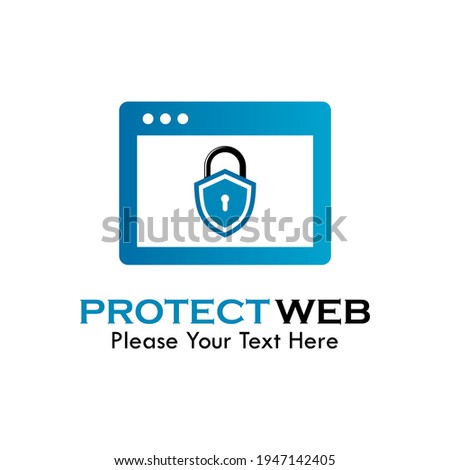 Protect web logo template illustration