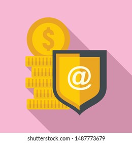 Protect web money icon. Flat illustration of protect web money vector icon for web design